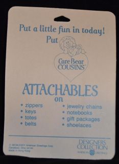 Vintage Care Bear Cousin Playful Heart Monkey Attachable PVC Mini Keychain