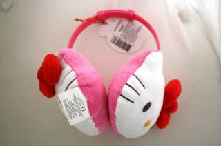 New Sanrio Hello Kitty Face Pink Plush Ear Muffs Earmuffs Kids Size
