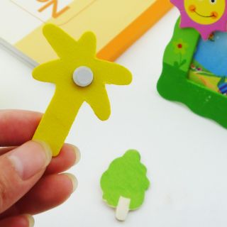 12pcs Mixed Wood Cartoon Fridge Magnets Kids Education Toy Home Ornaments A3
