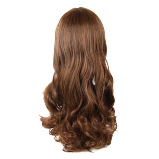 New 27 56 inch Long Curly Hair Side Bang Wig Anime Party Brown