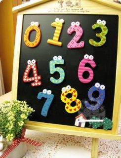 10x Colorful Wooden Number Baby Kids Early Learning Education Magnet Toy Small