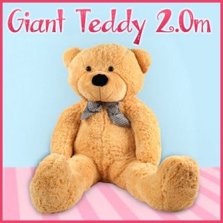 Hot 2M Big Soft Teddy Bear Brown or White Gift Present for 18th 21st 40th Baby