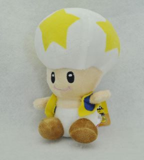 Super Mario Brothers Star Toad Mushroom Yellow Plush Toy