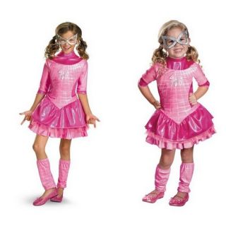 Spidergirl Pink Deluxe Dress Petticoat Leg Warmers Party Costume for Girls