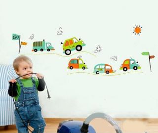 Cute Cars Trucks Art Decor Nursery Kids Room Wall Sticker Decor Decals