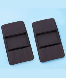 Set of 2 Black or Brown Chair Sofa Arm Rest Tray TV Remote Organizer Pockets