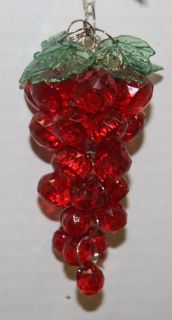New Kurt Adler 4 1 2" Red Wine Grape Cluster Christmas Ornament Retired H9885