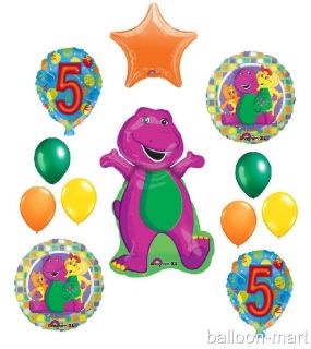 Fifth Birthday Barney Balloons Party Supplies Decoration Purple Dinosaur 5th 5