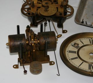 Antique Waterbury Clock Movement Parts with Clock Repair Booklet