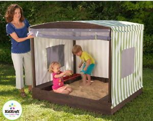 New KidKraft Sand Box Tent Canopy Cabana Kids Play Sandbox Toy Storage Bins