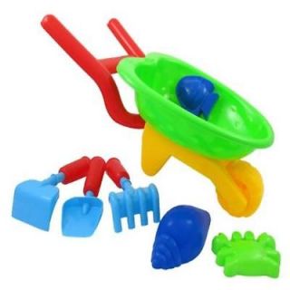 Beach Wheelbarrow Wagon Toy Set for Kids w Sand Fun Playset Color May Vary