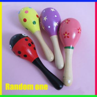 Colorful Baby Kids Maraca Wooden Percussion Shaker Rattles Musical Party Toy New