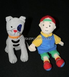 Caillou Gilbert Cat Bean Bag Plush Toys PBS Kids Show 5 7" Small Dolls RARE
