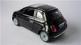 Boys Girls Toy Model Diecast 1 28 Black Fiat 500 Car Opening Doors Present New