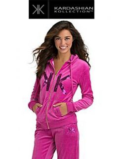 $78 18W 20W 24W Kardashian Velour Pink Stretch Hoodie Jacket Sweatshirt See