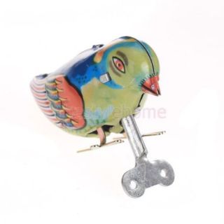 Vintage Wind Up Pecking Bird Clockwork Tin Toy Great Collectable Gift Kid Favors