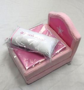 New American Girl Place Hotel Pink Fold Up Bed Chair Seat Pillow Blanket Doll