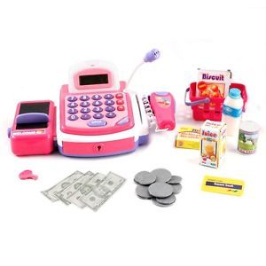 Electronic Cash Register Pretend Play Toy Realistic Sounds Actions 3 Styles