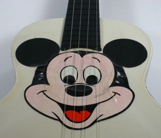 Vintage Toy Mousegetar Plastic Kids Guitar Mickey Mouse Club 30 Inches