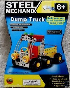 Steel Mechanix Kids 115 PC Dump Truck Building Toy Set Construction Set 6 New
