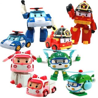 Robocar Poli Transforming Robot Toys Poli Roy Helly Amber Set 4 Pcs Set