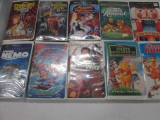 Lot of 160 Children's Kids VHS Tapes Cartoons Movies Pinocchio Babe Toy Story