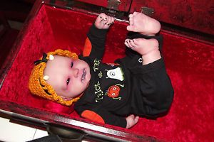 OOAK Goth Halloween Demon Baby Horror Art Doll