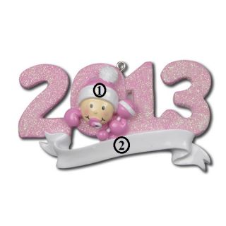 Baby Girl's 1st First Christmas 2013 Personalized Christmas Tree Ornament Gift