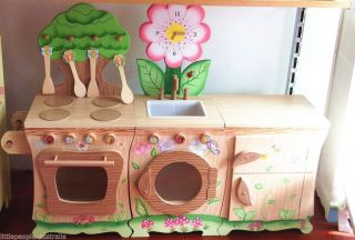 ★forest Wooden Kitchen Kid Furniture Set Stove Sink Oven Washing Machine Toy New