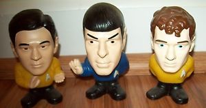 3 Star Trek Burger King Talking Collectible Toy Figures Chekov Spock Sulo