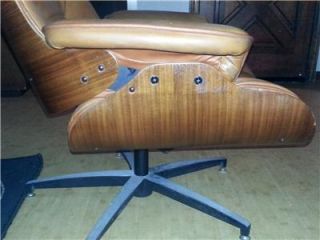 Vtg Mid Century Modern Plycraft Herman Miller Inspired Leather Lounge Chair WOW