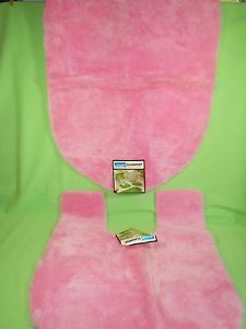 2 PC Set Vintage Pink Montgomery Ward's Cloudpuff Fluffy Bathroom Rugs
