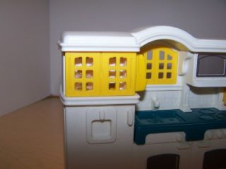 Little Tikes Dollhouse Furniture Lot Slide Country Kitchen Table Chair Highchair