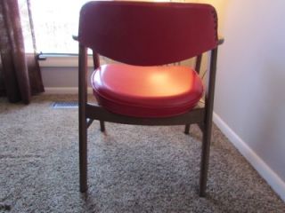 Vtg Mid Century Modern Danish Style Red Paoli Wood Chair