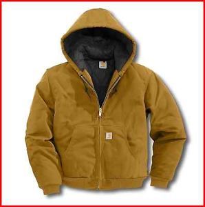 Carhartt J140 Heavy Duty Outdoor Zip Work Jacket Coat Quilt Duck Flannel Lined