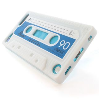 White Cassette Retro Tape Silicone Gel Case Cover for Apple iPod Touch 5 5g 5th