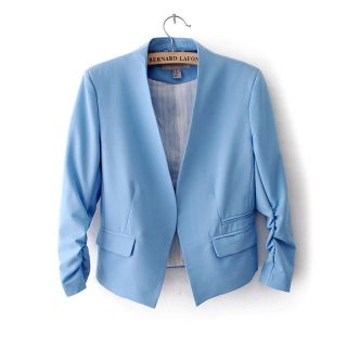 New Fashion Korea Women's Solid Candy Color Slim Suit Blazer Coat Jacket s M L