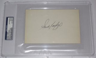PSA DNA Sandy Koufax Signed Index Card Cut Auto Autographed