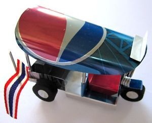 Handmade Thai Sculpture Pepsi Cola Soda Tin Can Tuktuk Taxi Car Model Home Decor