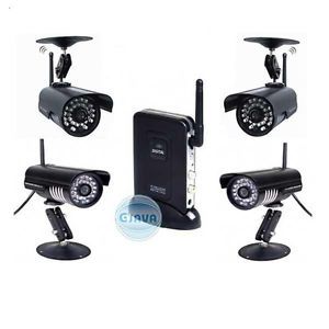 4 Cam Digital Signal Wireless Home Surveillance Camera Security System Real View