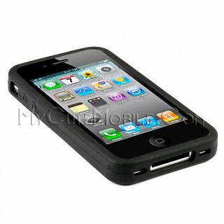 Apple iPhone 4 Apple iPhone 4S Case Black Zebra Durable Silicone Skin Cover