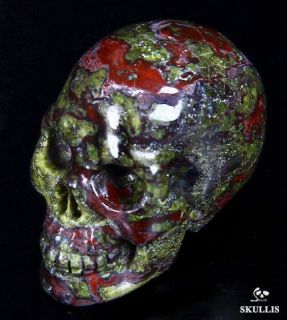 Dragon Blood Jasper Carved Crystal Skull Realistic Crystal Healing