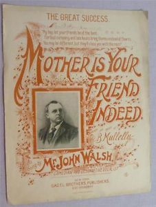 Mother Is Your Friend Indeed Antique Sheet Music RARE 1894 Large Format RARE