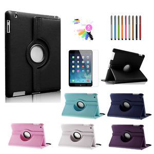 360 Degree Rotating Leather Case Free Accessories for Apple iPad Air 5 5th Gen