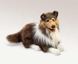 Folkmanis Puppets Collie Plush Dog Hand Puppet New 2010