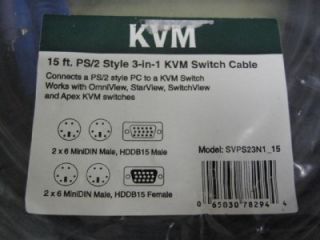 Star Tech 15 ft PS2 Style 3 in 1 KVM Switch Cable