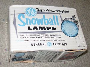 Box Full of 1959 Vintage "Snowball" Light Bulbs Lamp or Christmas Mixed C7