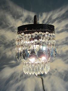Antique French Style Lead Crystal Wall Light Lamp Chandelier Nouveau Lighting