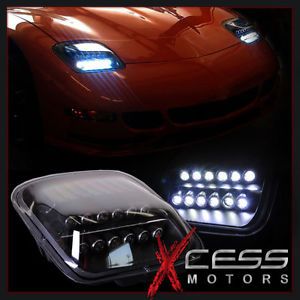 High Power LED 97 04 Chevy Corvette C5 Black Housing Headlights Head Lights Lamp