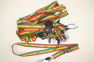 12 Ethiopia Lion of Judah Country Flag Lanyards Keychains 20 inches Long New